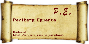 Perlberg Egberta névjegykártya